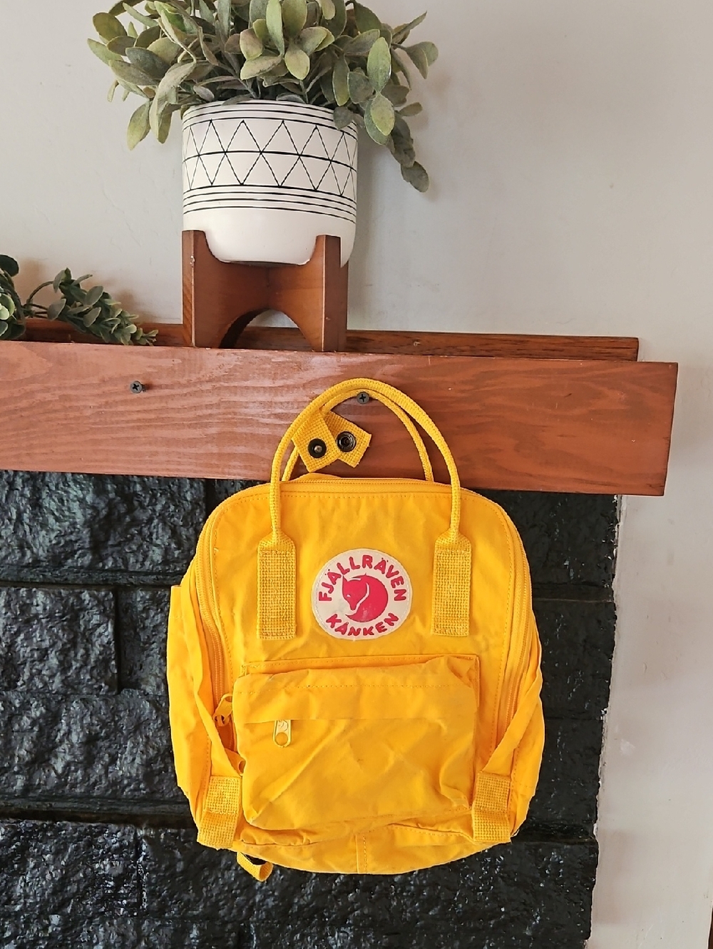 Fjallraven Kanken Kids Backpack - Yellow with Red Logo